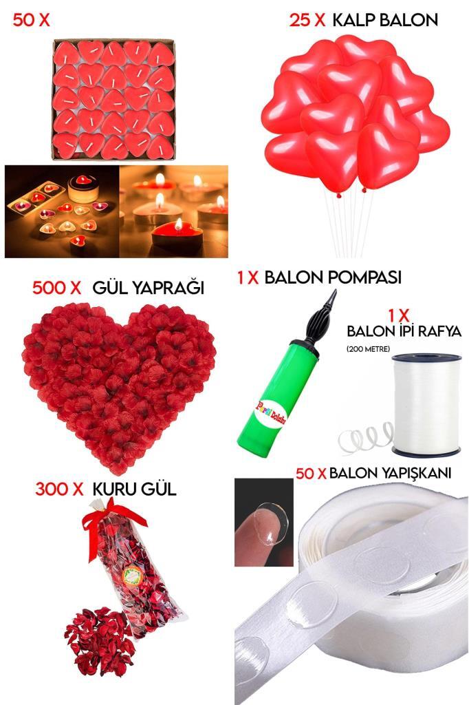Beysüs Romantik Süsleme Ev Oda Dekorasyon Paketi Sürpriz 14 Şubat Sevgililer Günü Evlilik Teklifi Yıldönümü - Beysüs (1)