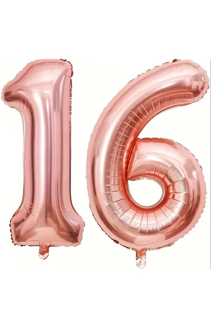 BeySüS Rosegold 16 Rakam Folyo Balon 80 cm - Beysüs