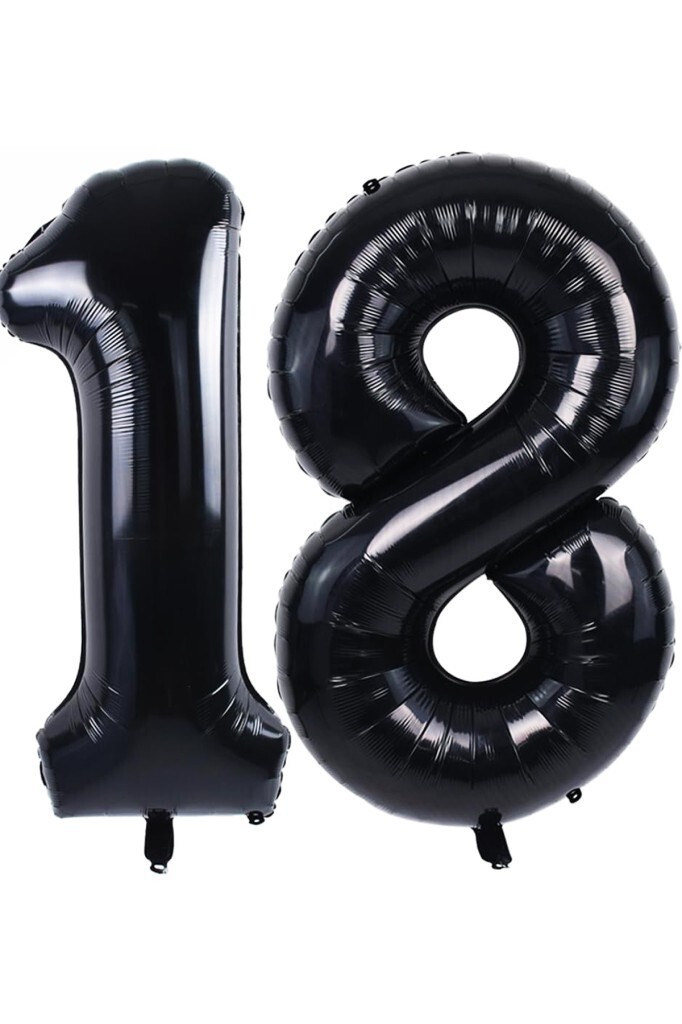 Beysüs Siyah 18 Rakam Folyo Balon 80 cm - Beysüs