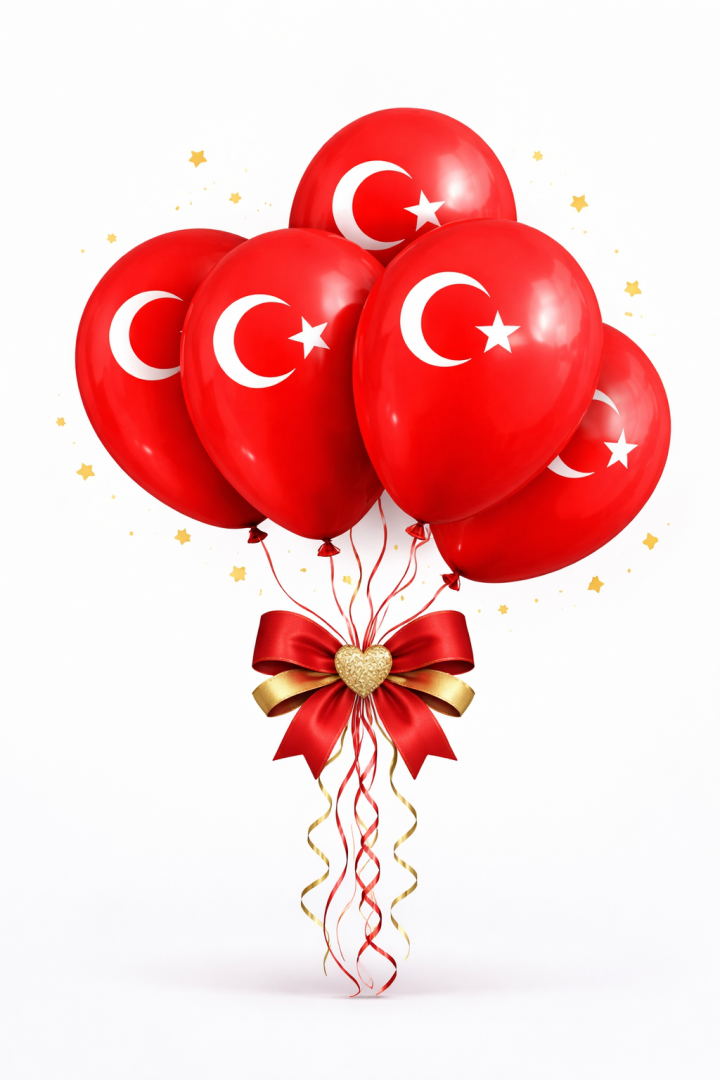 Beysüs Türk Bayrağı Lateks Balon 8'Li - Beysüs
