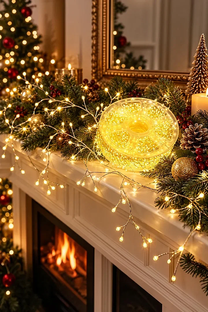 Yılbaşı Ağacı 30 Metre Dallı LED Tel Işık Gün Işığı Kumandalı Fonksiyonlu Peri Led - Beysüs