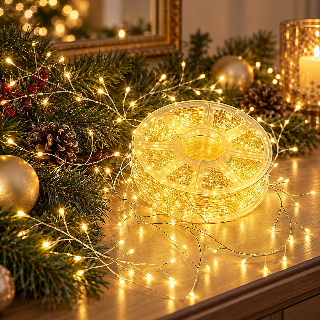 Beysüs Yılbaşı Ağacı 50 Metre Dallı LED Tel Işık Gün Işığı Kumandalı Fonksiyonlu Peri Led - Beysüs