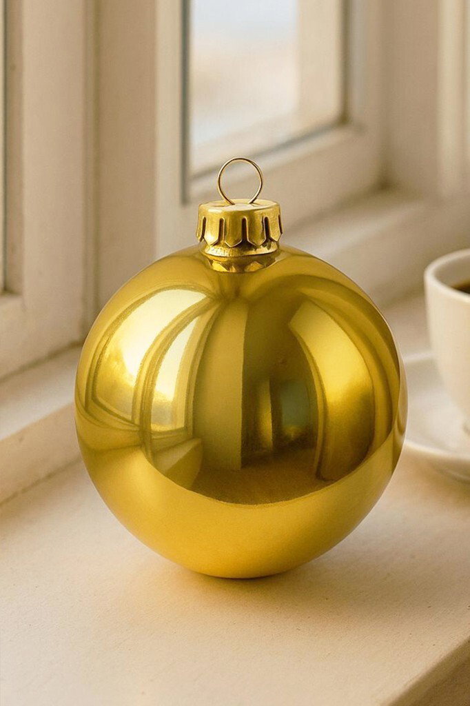 Yılbaşı Ağacı Süsü Parlak Gold Cici Top 20 cm - 7