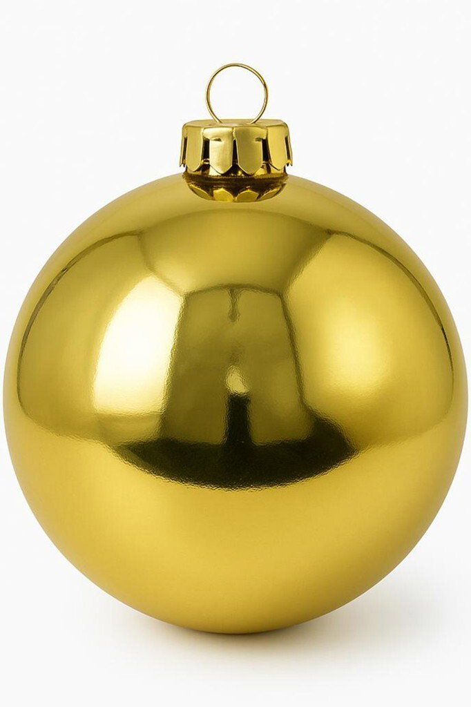 Yılbaşı Ağacı Süsü Parlak Gold Cici Top 25 cm - 7