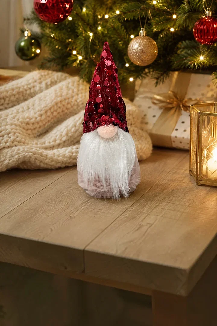 Yılbaşı Çam Ağacı Süsü Şans Cücesi Gnome Kırmızı - 3