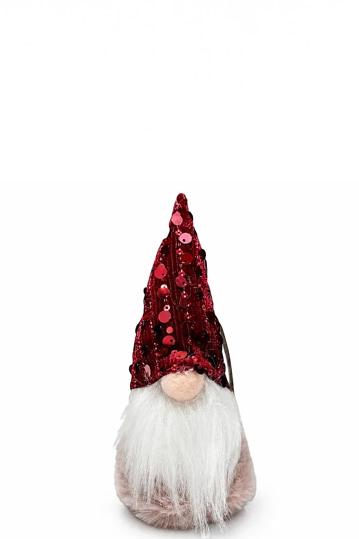 Yılbaşı Çam Ağacı Süsü Şans Cücesi Gnome Kırmızı - 4