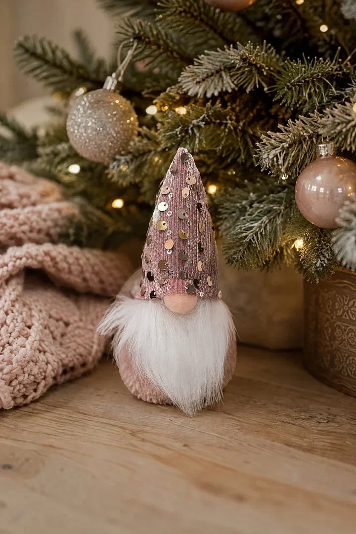 Yılbaşı Çam Ağacı Süsü Şans Cücesi Gnome Rosegold - 3