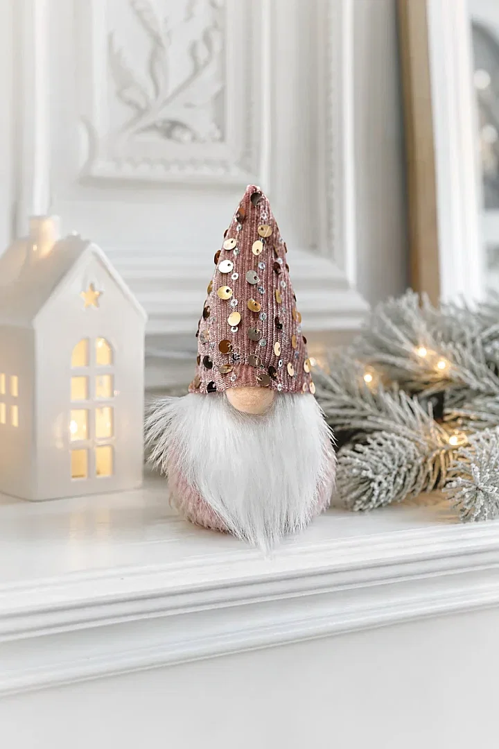Yılbaşı Çam Ağacı Süsü Şans Cücesi Gnome Rosegold - 4