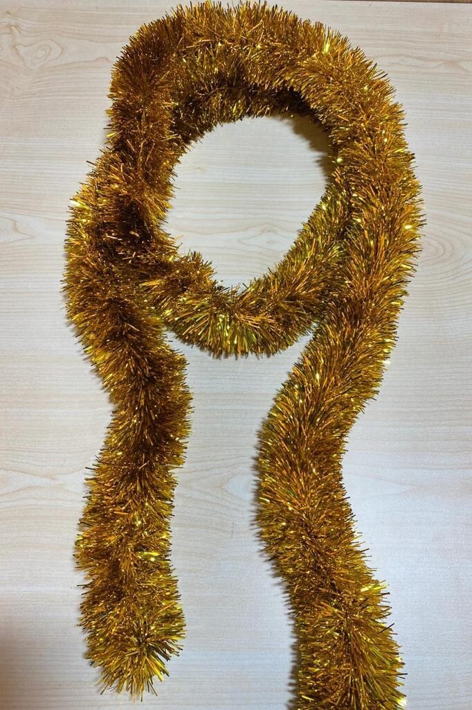 Yılbaşı Çam Ağacı Süsü Sim 2 m Gold - 13