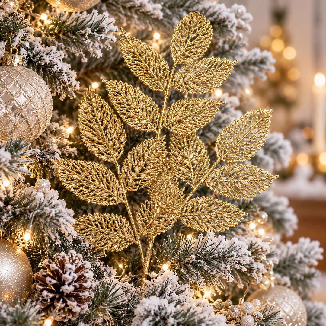 Yılbaşı Çam Ağacı Süsü Yaprak Büyük Rosegold - Beysüs