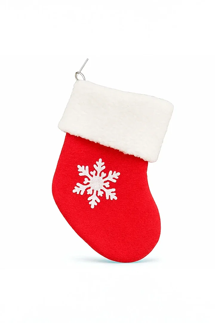 Yılbaşı Çam Süsü Çorap Kırmızı 18cm - Beysüs