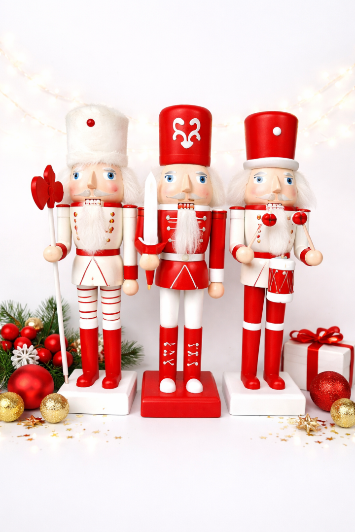 Beysüs Yılbaşı Dekor Orijinal Ahşap Fındıkkıran 3’lü Set 25 cm - Beysüs