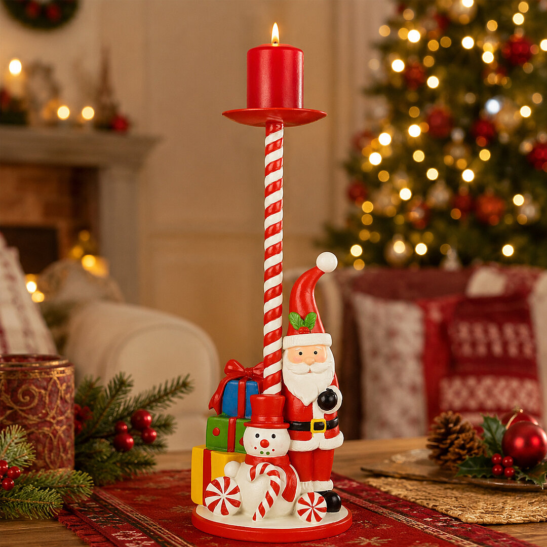 Beysüs Yılbaşı Dekoratif Noel Baba Mumluk Şamdan 27 Cm - Beysüs