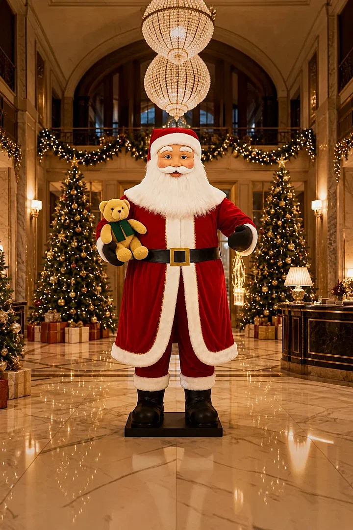 Yılbaşı Dev Noel Baba Dekor 3 METRE Sensörlü Hareketli Dekoru - Beysüs