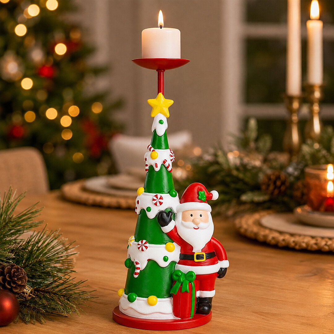Beysüs Yılbaşı Şamdan Çam Ağacı Noel Baba Mumluk - Beysüs