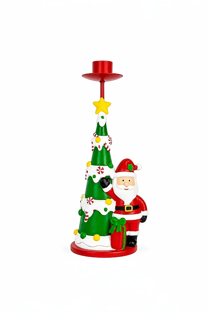 Yılbaşı Şamdan Çam Ağacı Noel Baba Mumluk - 5