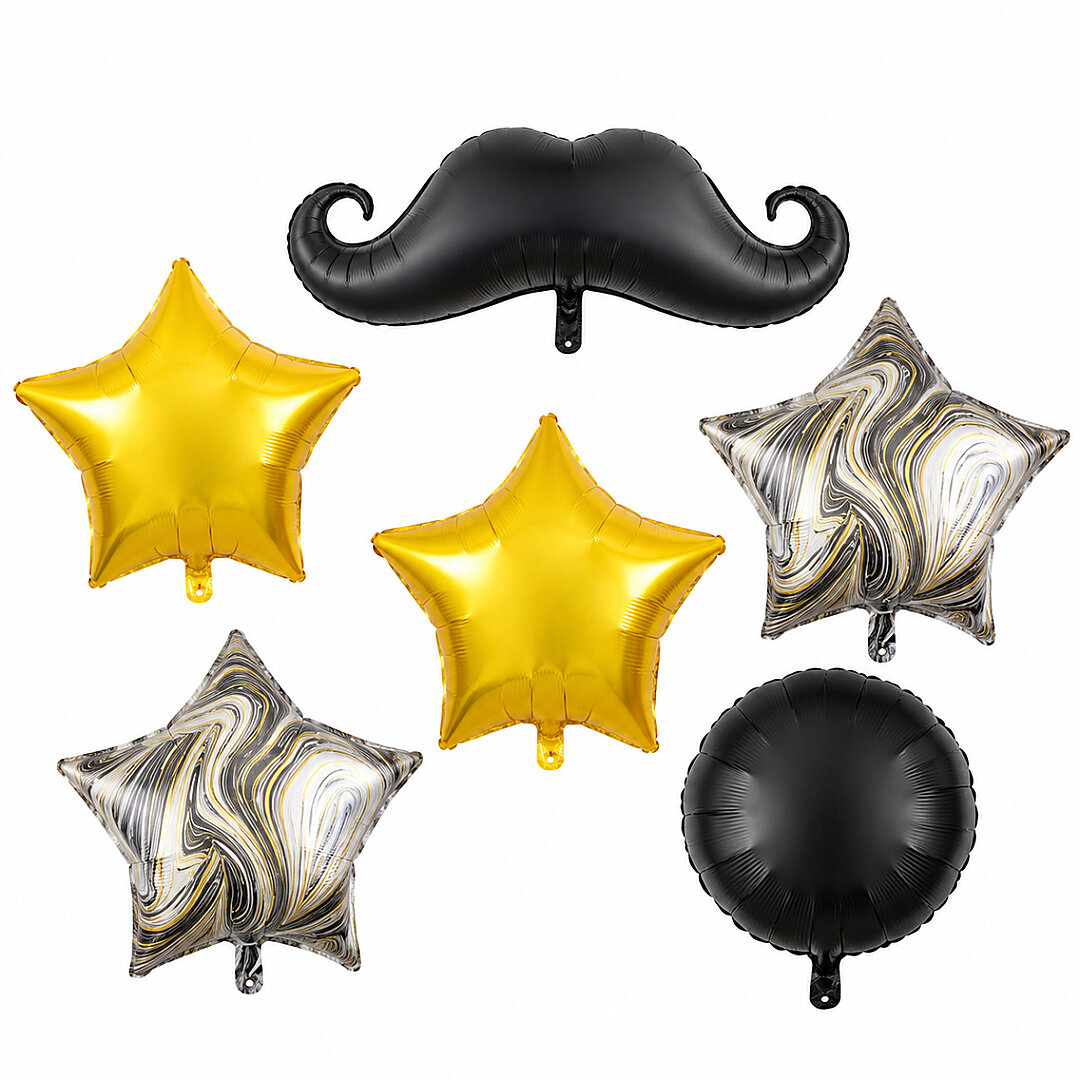 Bıyık Temalı 6'lı Folyo Balon Set - 1