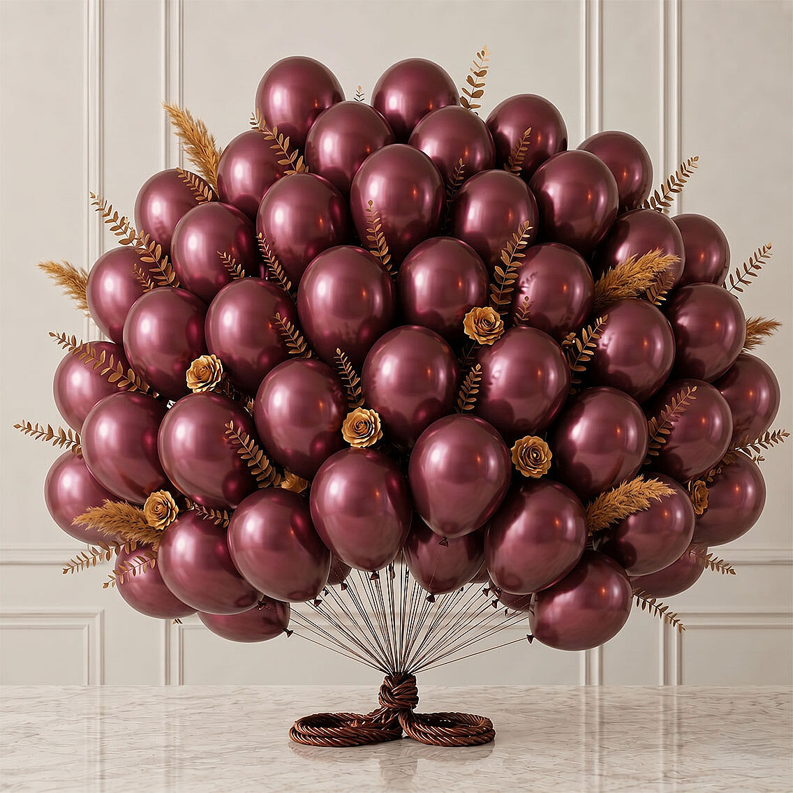 Bordo Renk Lateks Metalik Balon (30 cm) - 50 Adet - 1