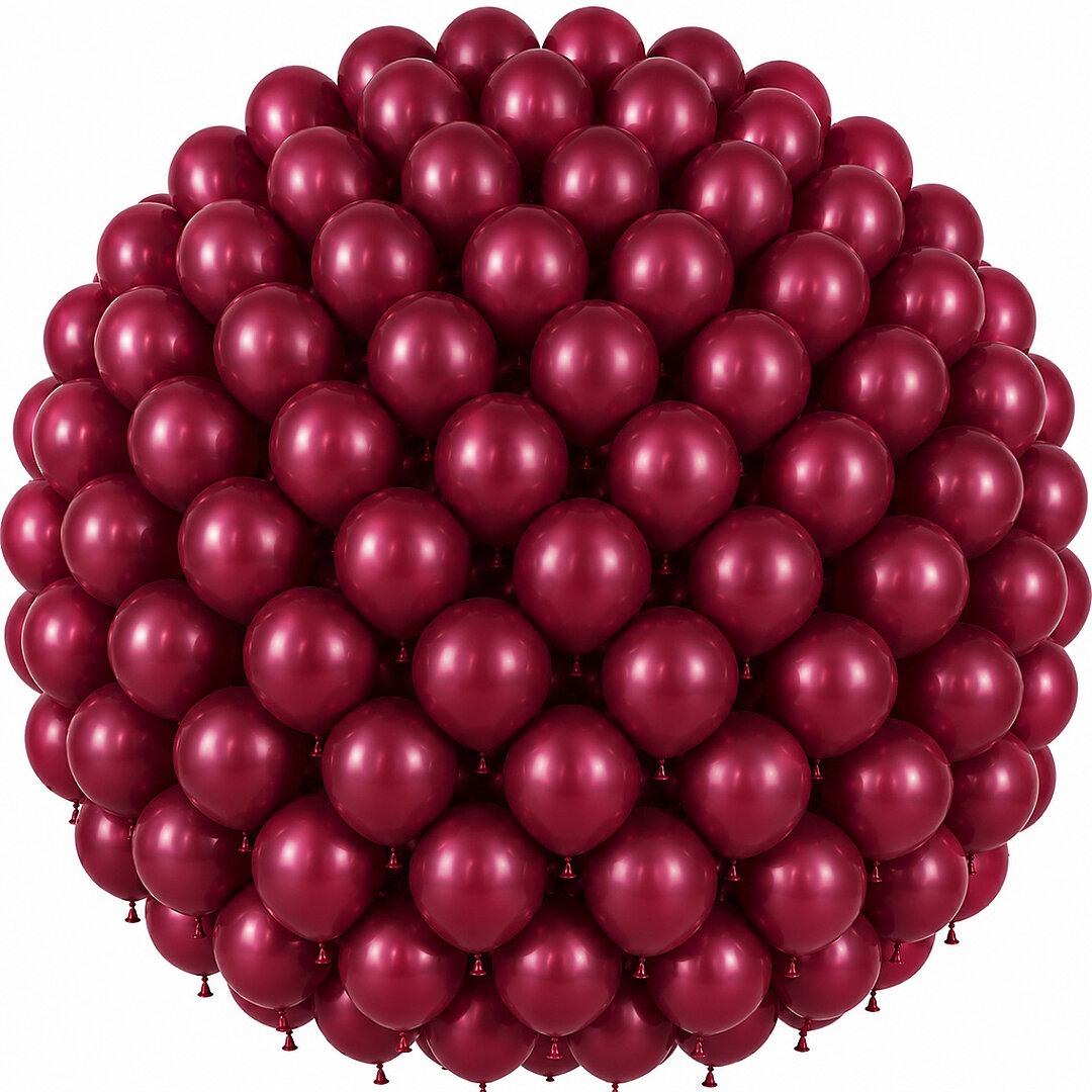 Bordo Renk Lateks Pastel Balon (30 cm) - 100 Adet - 1