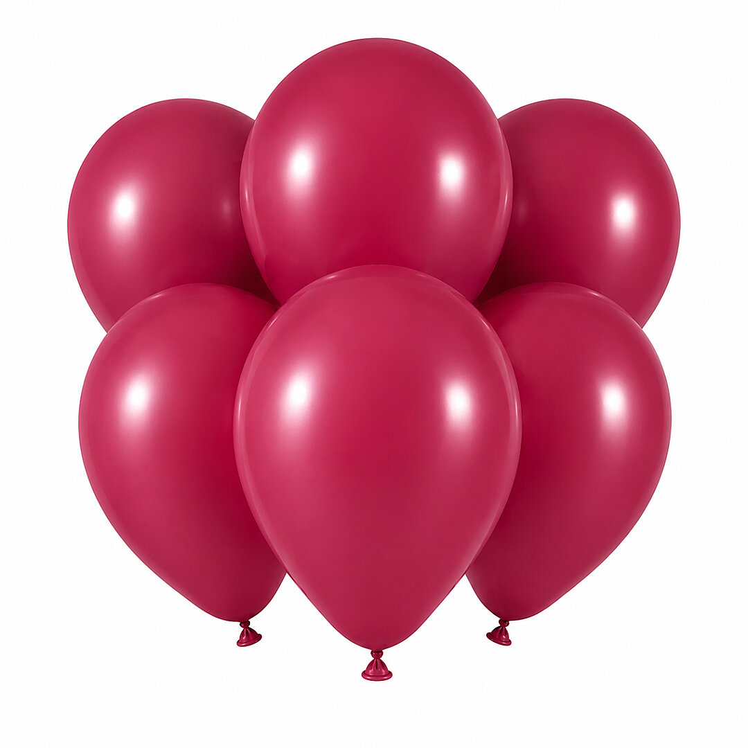 Bordo Renk Lateks Pastel Balon (30 cm) - 6 Adet - 1