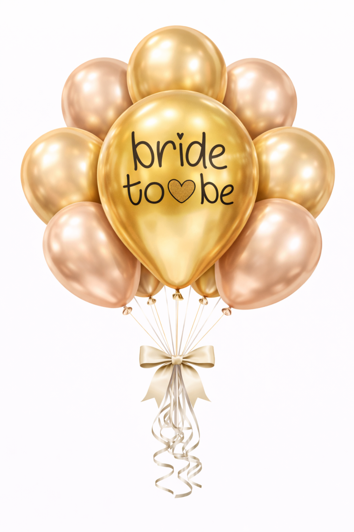 Bride Balon Krom Altın 10'lu 12 inç - 1