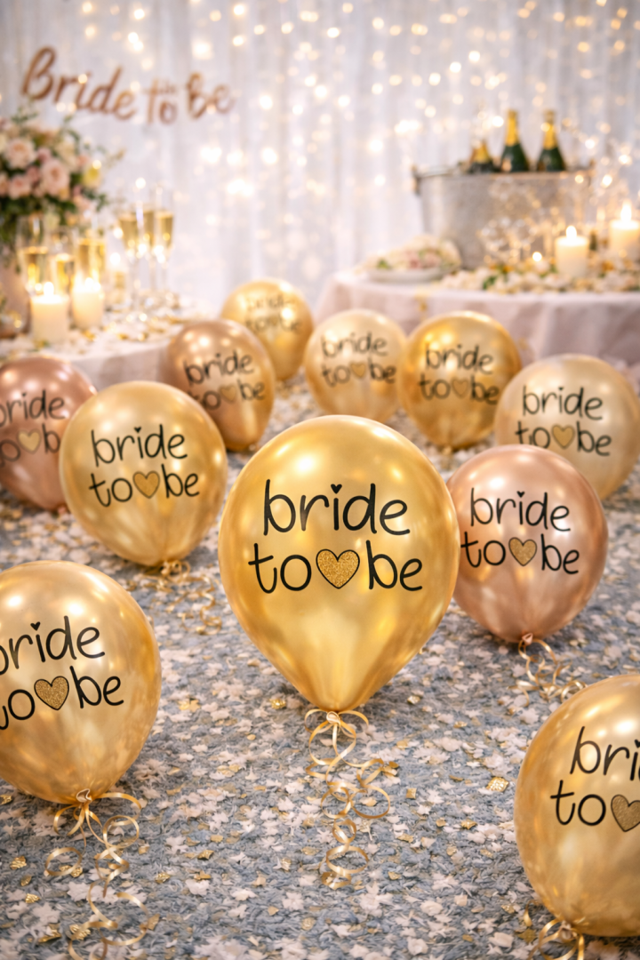 Bride Balon Krom Altın 5'li 12 inç - 4