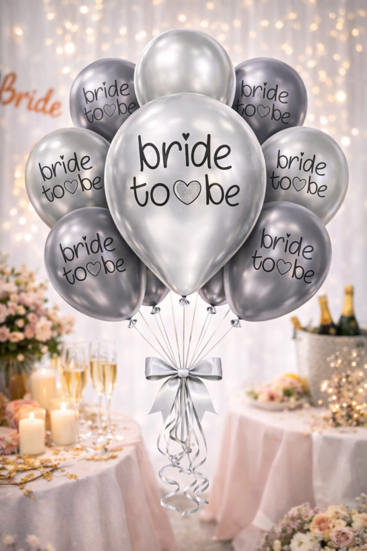 Bride Balon Krom Gümüş 5'li 12 inç - Beysüs (1)