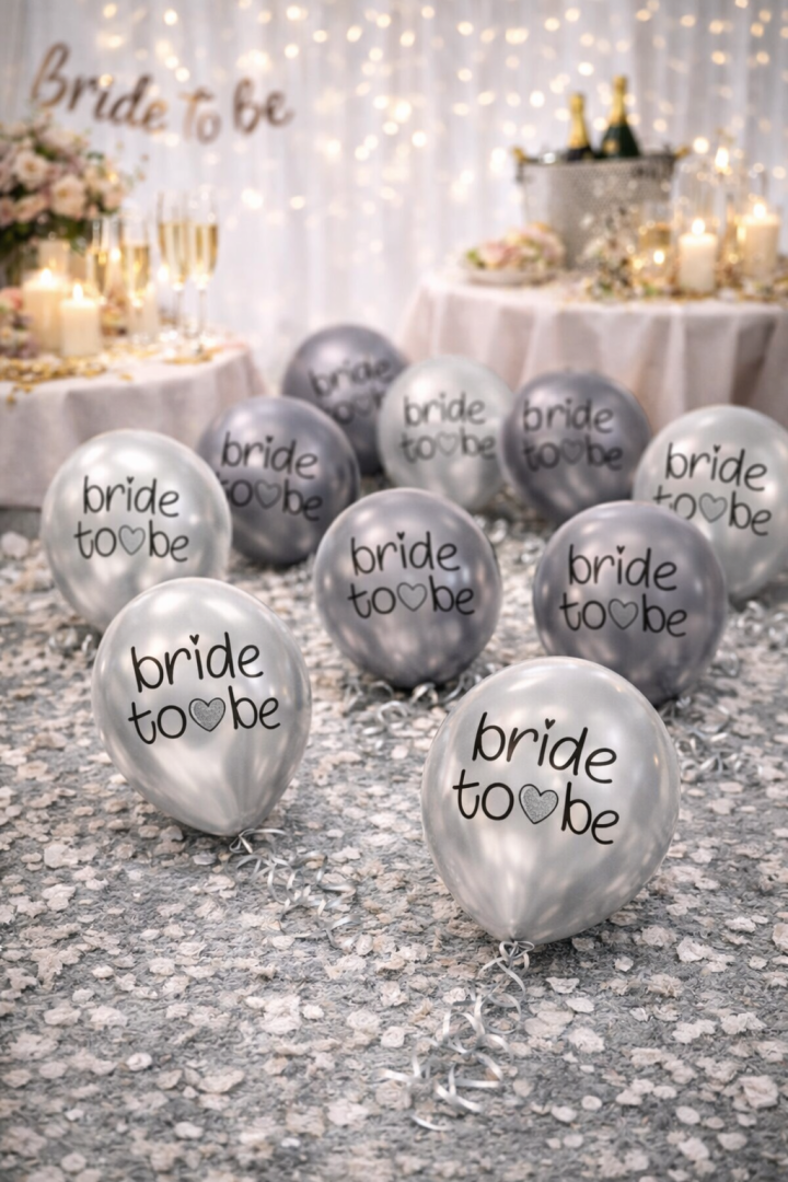Bride Balon Krom Gümüş 5'li 12 inç - 3