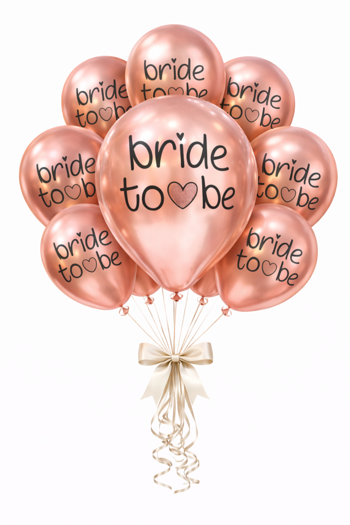 Bride Balon Krom Rosegold 5'li 12 inç - 1