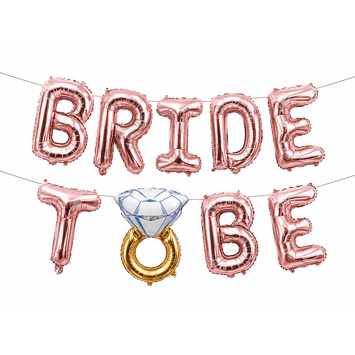 Bride To Be Yüzüklü Düz Yazı Rose Gold Folyo Balon - 1