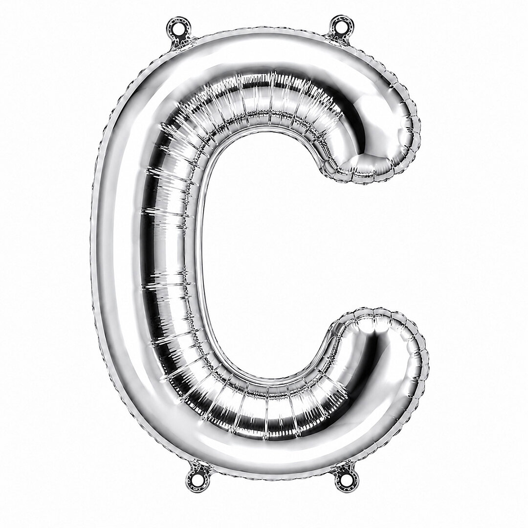 C Harfi Folyo Balon Gümüş Rengi (36 cm) - 1