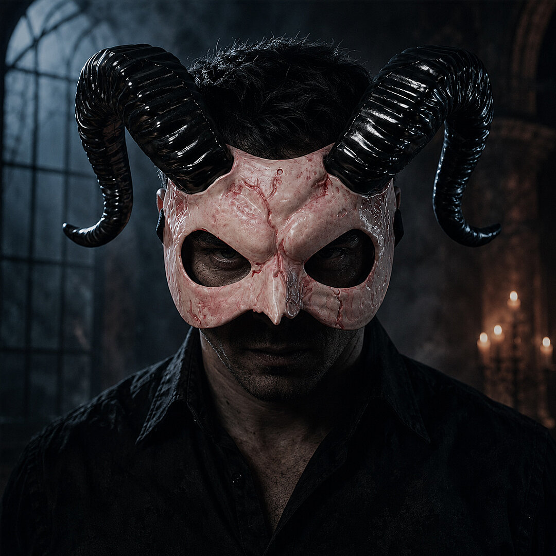 Cadılar Bayramı Boynuzlu Faun Maske - Beysüs