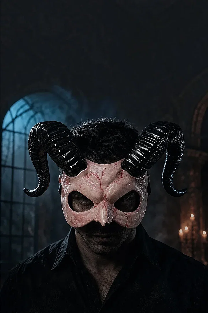 Cadılar Bayramı Boynuzlu Faun Maske - Beysüs