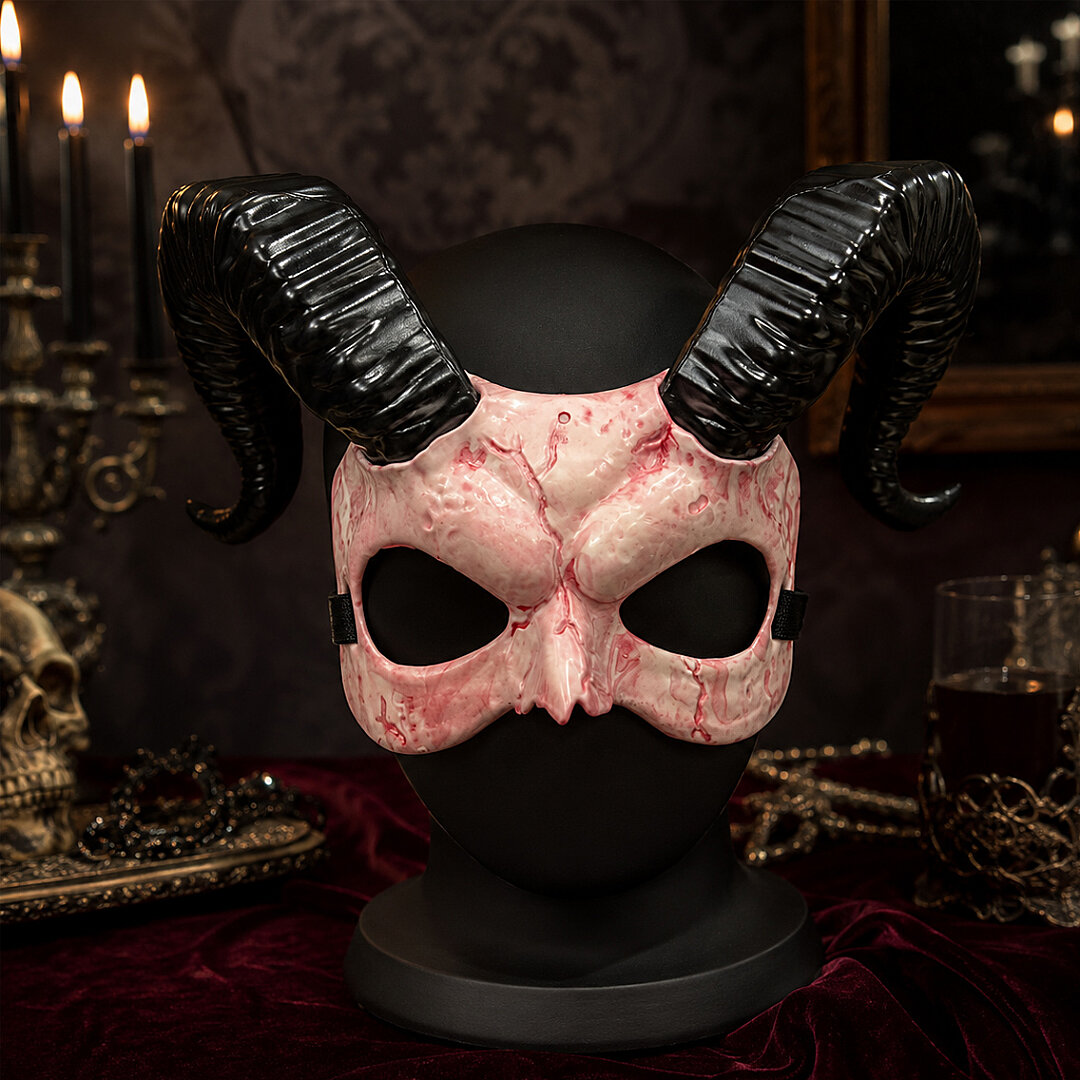 Cadılar Bayramı Boynuzlu Faun Maske - 4