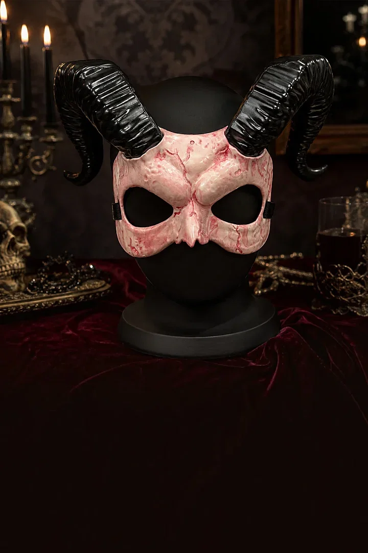 Cadılar Bayramı Boynuzlu Faun Maske - 5
