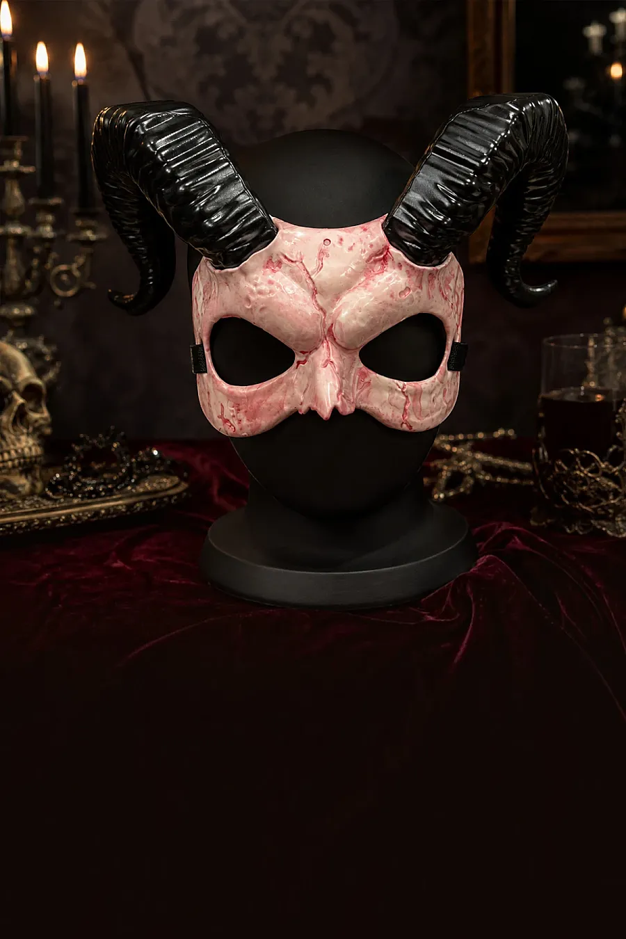 Cadılar Bayramı Boynuzlu Faun Maske - 5