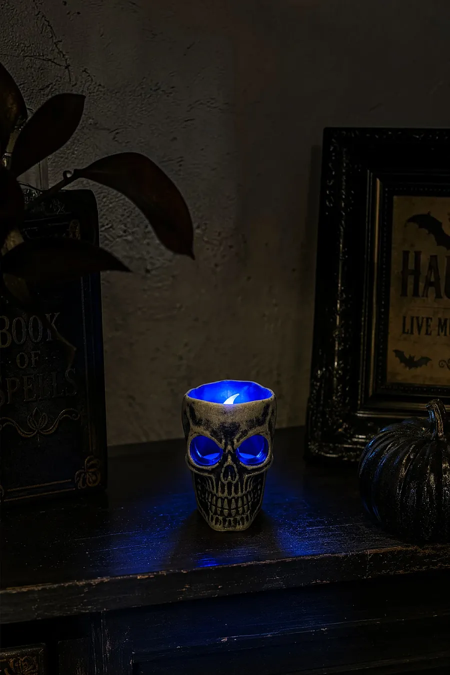 Cadılar Bayramı Dekoratif Kuru Kafa Renkli Işıklı Led Mumluk - 7