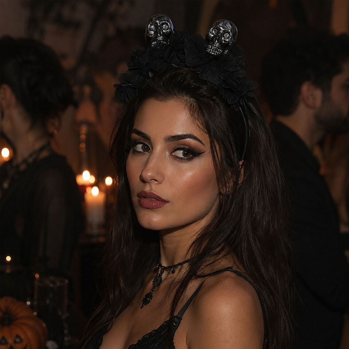Cadılar Bayramı Hallowen Kuru Kafalı Taç - 3