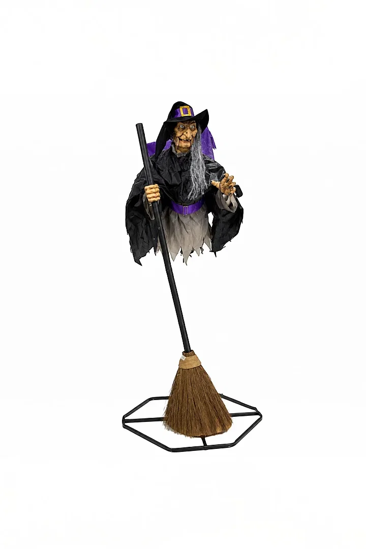 Cadılar Bayramı Hareketli Sensörlü Uçan Cadı - 5