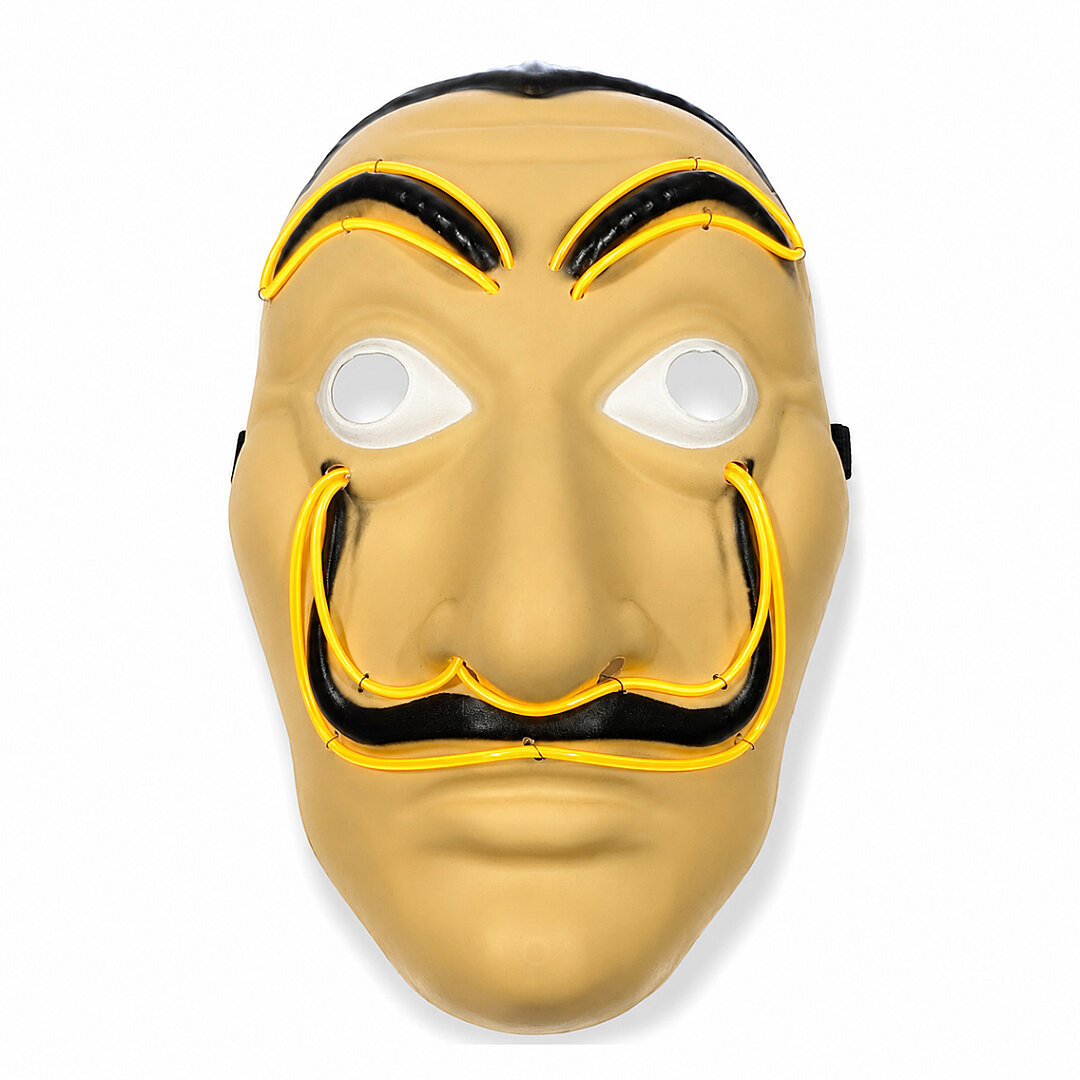 Cadılar Bayramı Işıklı Papel Maske Sarı - 6