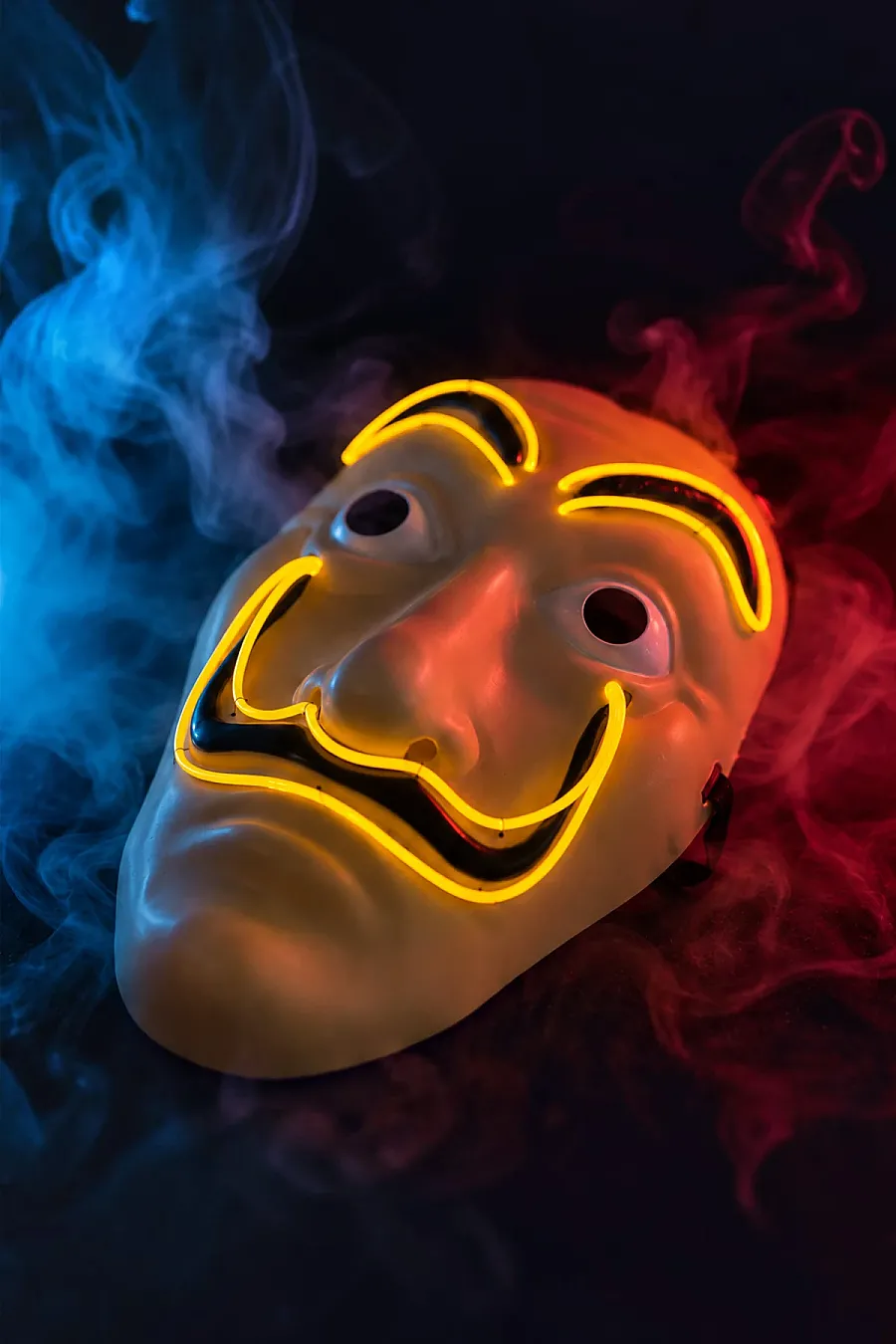 Cadılar Bayramı Işıklı Papel Maske Sarı - 3