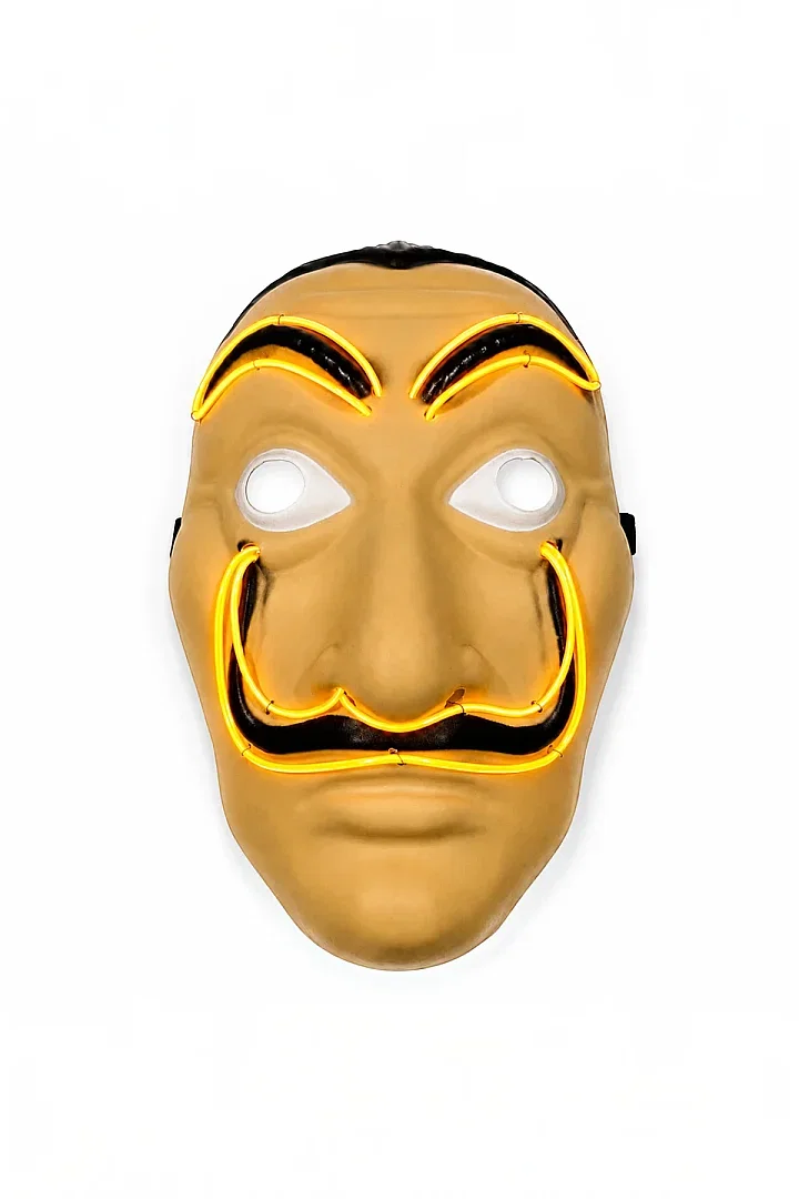 Cadılar Bayramı Işıklı Papel Maske Sarı - 8