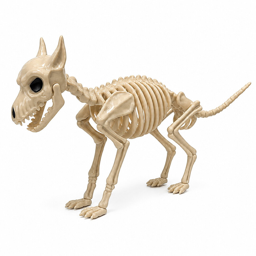 Cadılar Bayramı Korku Temalı İskelet Köpek Figürü 44cm - 1