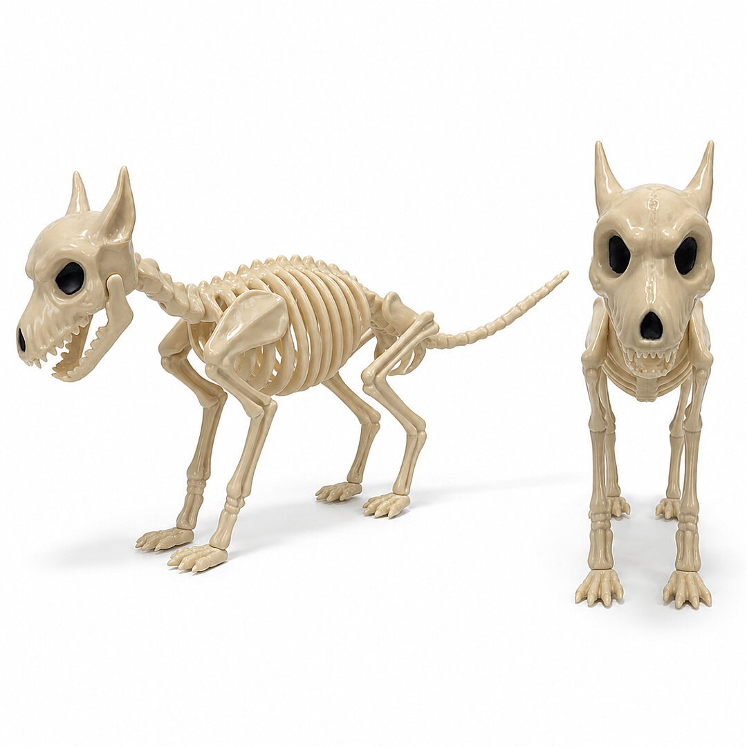 Cadılar Bayramı Korku Temalı İskelet Köpek Figürü 44cm - 4