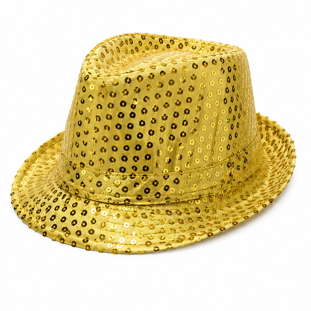 Cadılar Bayramı Party Payetli Şapka Gold - 2