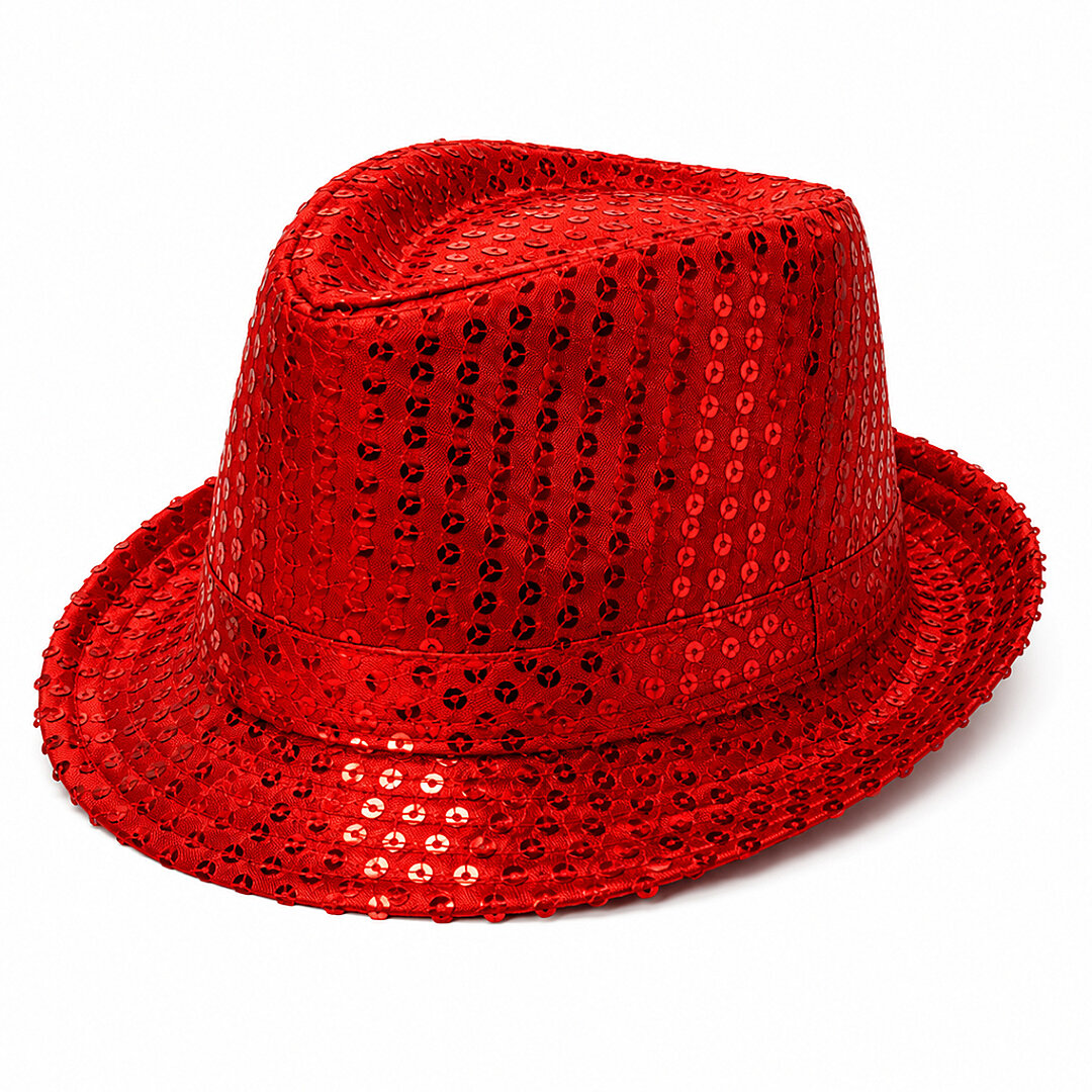 Cadılar Bayramı Party Payetli Şapka Kırmızı - 2