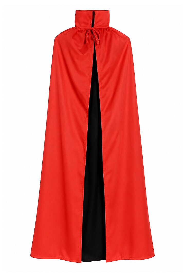Cadılar Bayramı Pelerin İçi Kırmızı Dışı Siyah 140cm - 3
