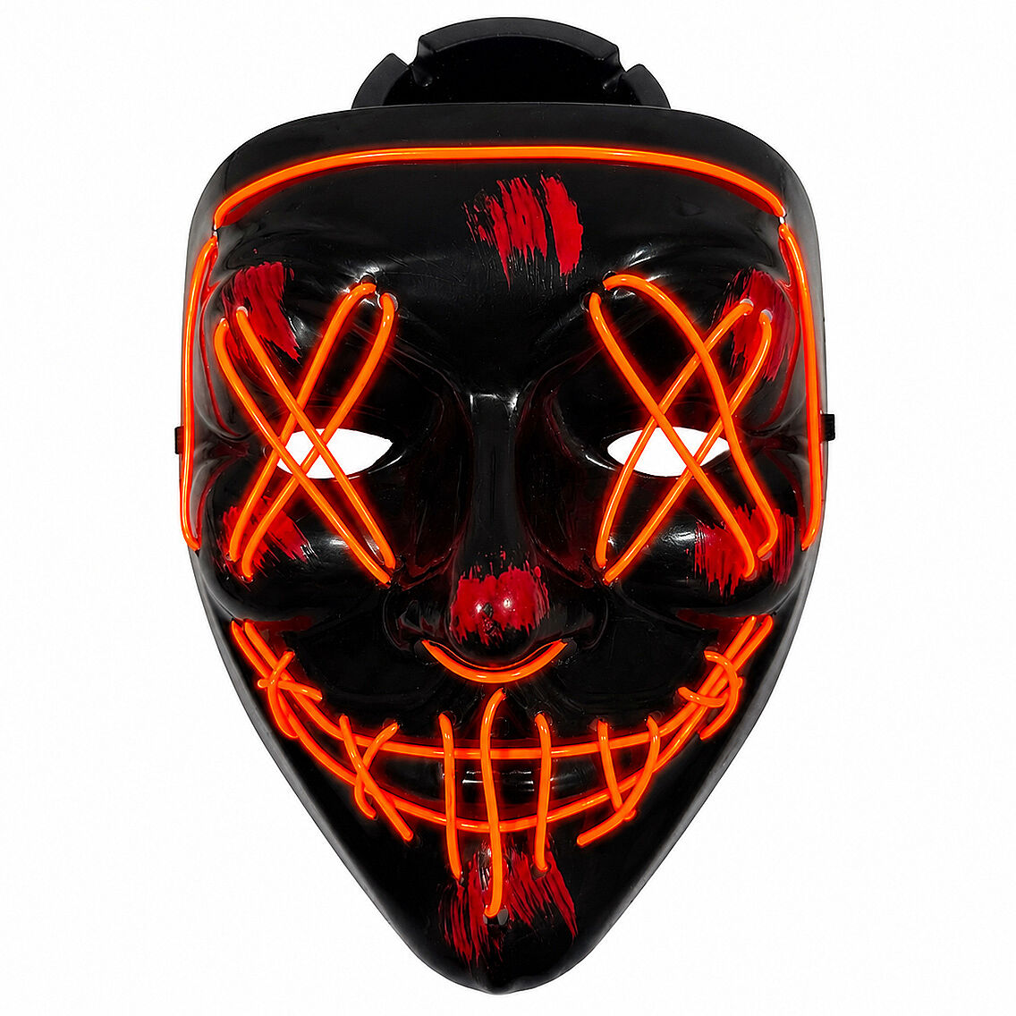 Cadılar Bayramı Siyah Maske Neon Kırmızı Işıklı - 2