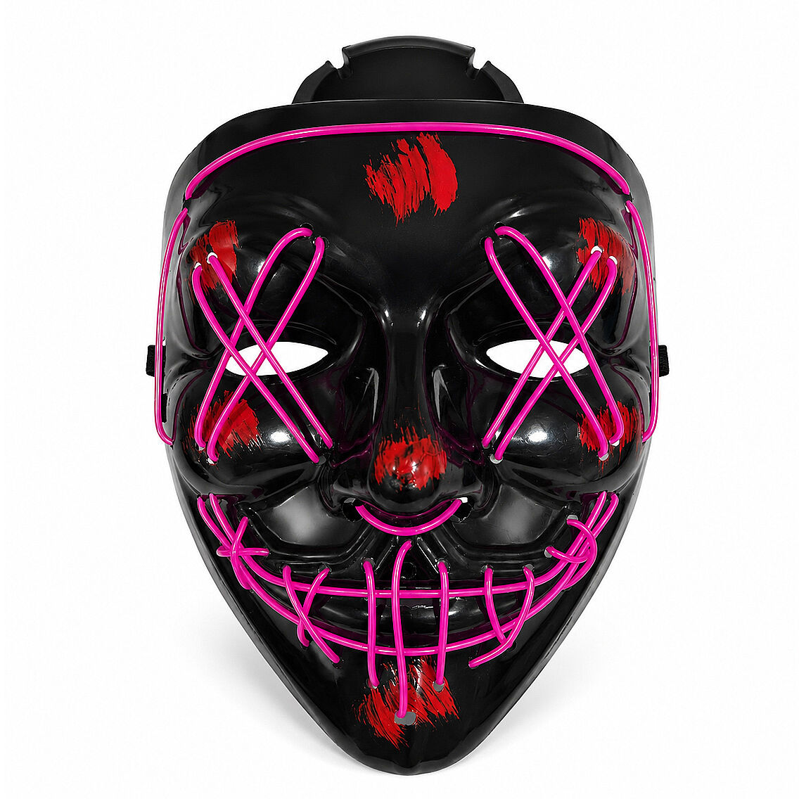 Cadılar Bayramı Siyah Maske Neon Mor Işıklı - 3