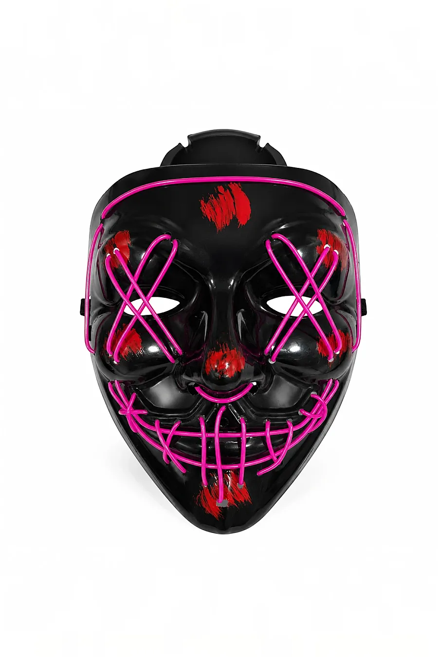 Cadılar Bayramı Siyah Maske Neon Mor Işıklı - 2